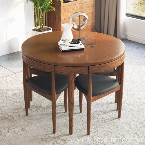 Wooden Dining Table Space Saving Table Set